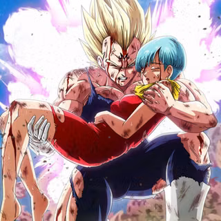 Vegeta super Saiyan 2 with Bulma in his hands 4k HD wallpaper dragon ball z 