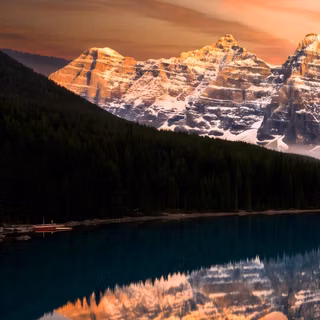 lake, mountain, forest