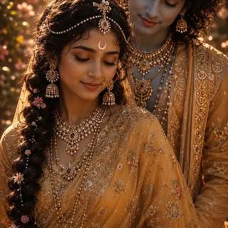 Radha Krishna Love Cinematic iphone Wallpaper 