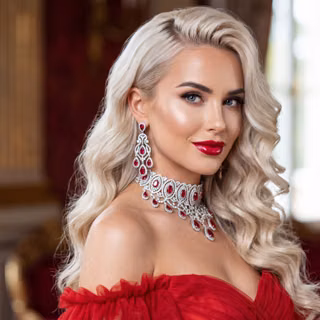 Luxury Ruby Jewelry Fashion Portrait