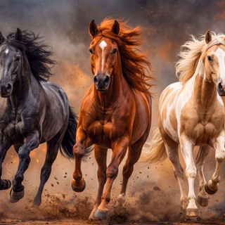Epic Running Horses in Dust Storm