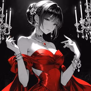 Anime Girl In Red Dress With Luxury Jewelry, Anime Queen, Anime Red Fashion, Anime Jewels Background Image And Wallpaper for Free Download