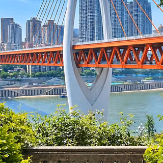 bridge, river, city, 4k