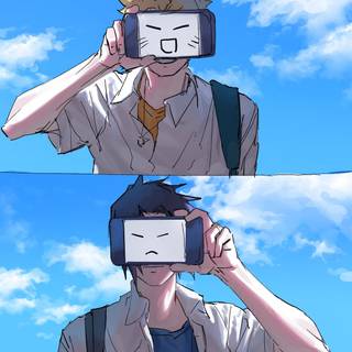 Naruto and Sasuke faces