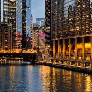 city, river, house, building