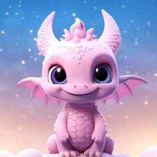 baby pink with blue eyes dragon 