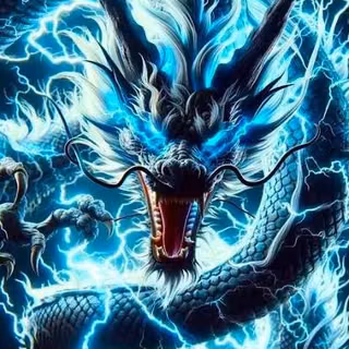 black with blue eyes dragon 