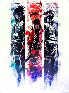 Naruto, Kakaschi , and Sasuke