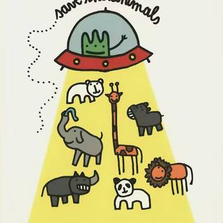 Save the animals cute wallpaper