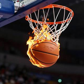 Glowing Flaming Basketball Slam Dunk