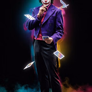 Joker's Wild: Neon Card Clown
