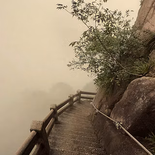 mountain, road, fog, 4k