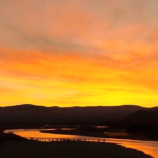 Sunset Sun Sunny Lake River
