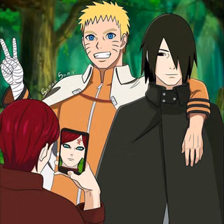 Naruto, Saske & Gaara. Selfie time