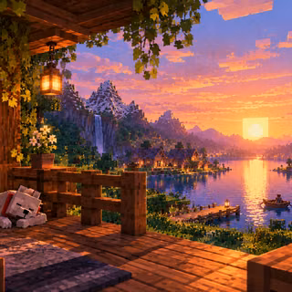 Minecraft Sunset Cabin | Cozy Survival World