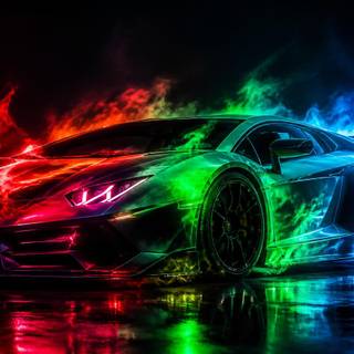 fire RGB cool supercar