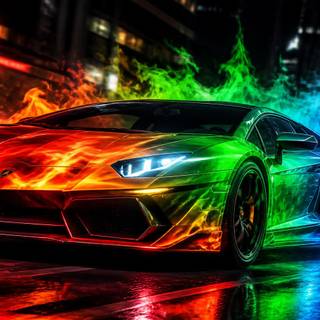 fire RGB cool supercar