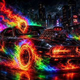 RGB racing super fast amaning car fire ghost rider
