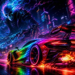 RGB racing super fast amaning car fire ghost rider