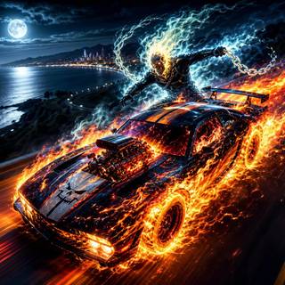 RGB racing super fast amaning car fire ghost rider