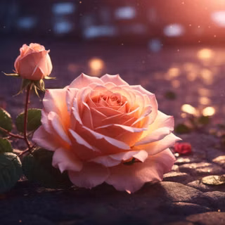 Pink Roses On The Ground