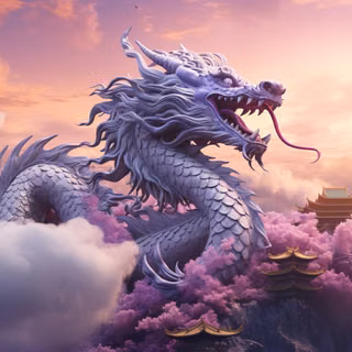 Japanese Dragon 3D Art