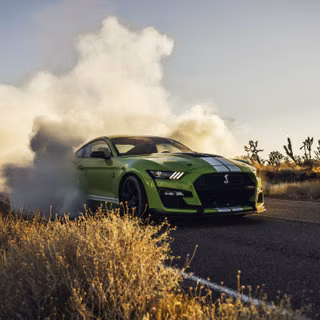 Shelby Supercar Drifting With Tire Smoke