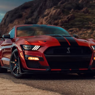 Red Ford Mustang Shelby GT500 Muscle Car