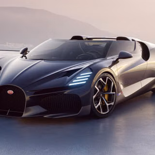 Black Bugatti W16 Mistral Sports Car Luxurious Design