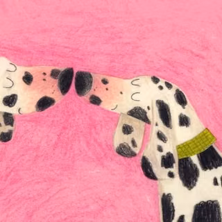 pink dog wallpaper (not mine)