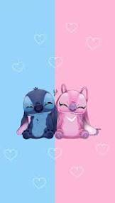 cute stich and angel  wallpaper