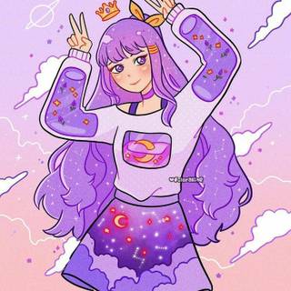 Purple anime girl