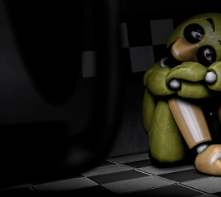 Me hiding in a corner because I got the golden Freddy jumpscare: