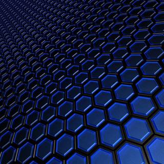 blue and black hexagon mat