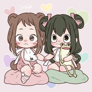 Baby Tsuyu and baby Uraraka!