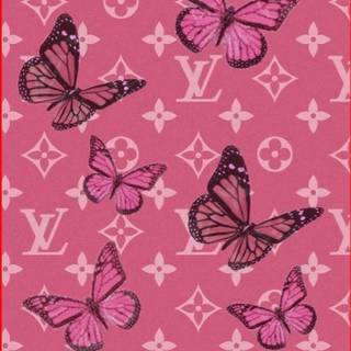 Aesthetic Louis Vuitton pink Butterfly 