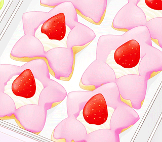 Lovely strawberry star cookies gif