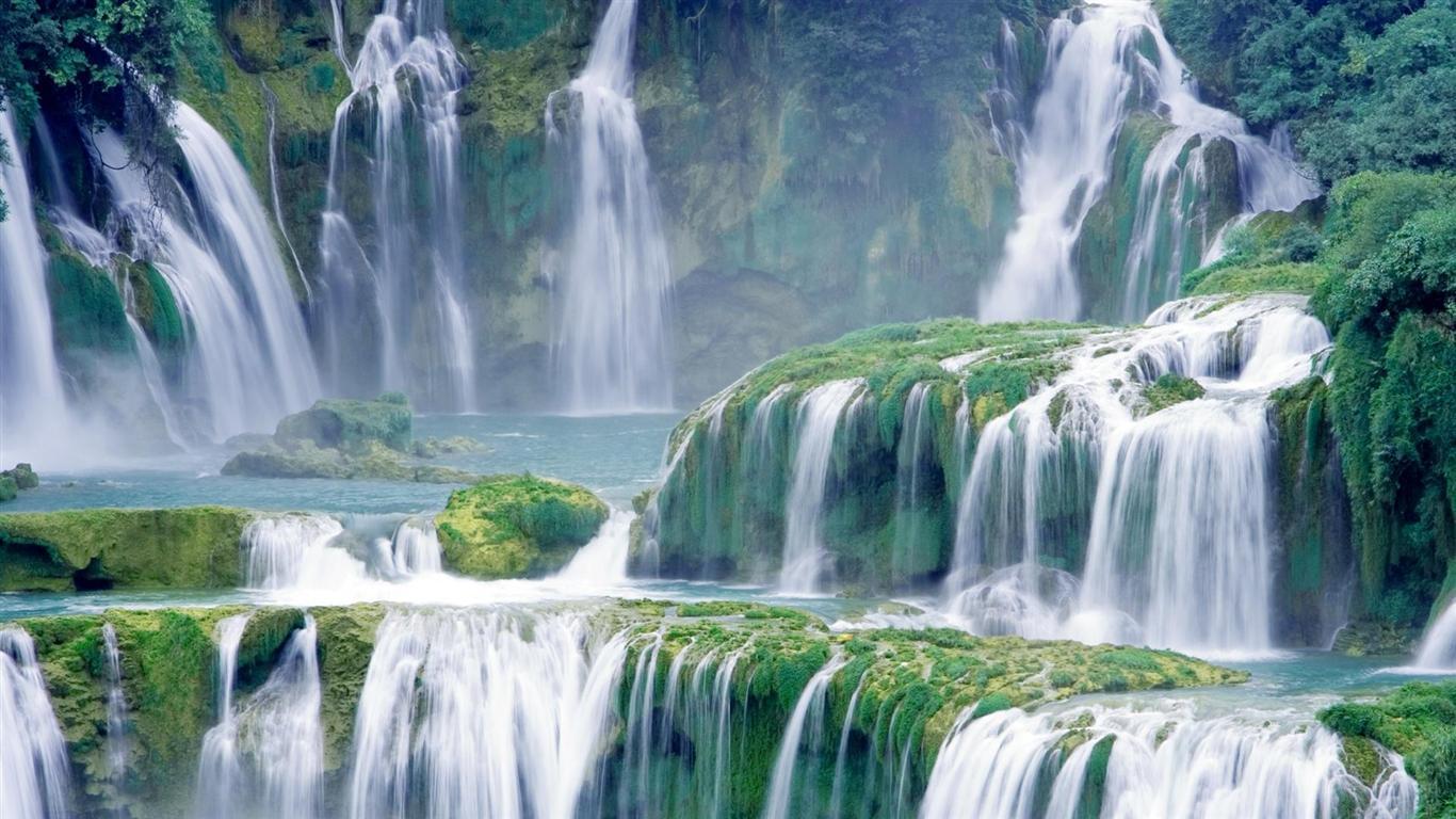 Elegant Forest Waterfall Wallpaper