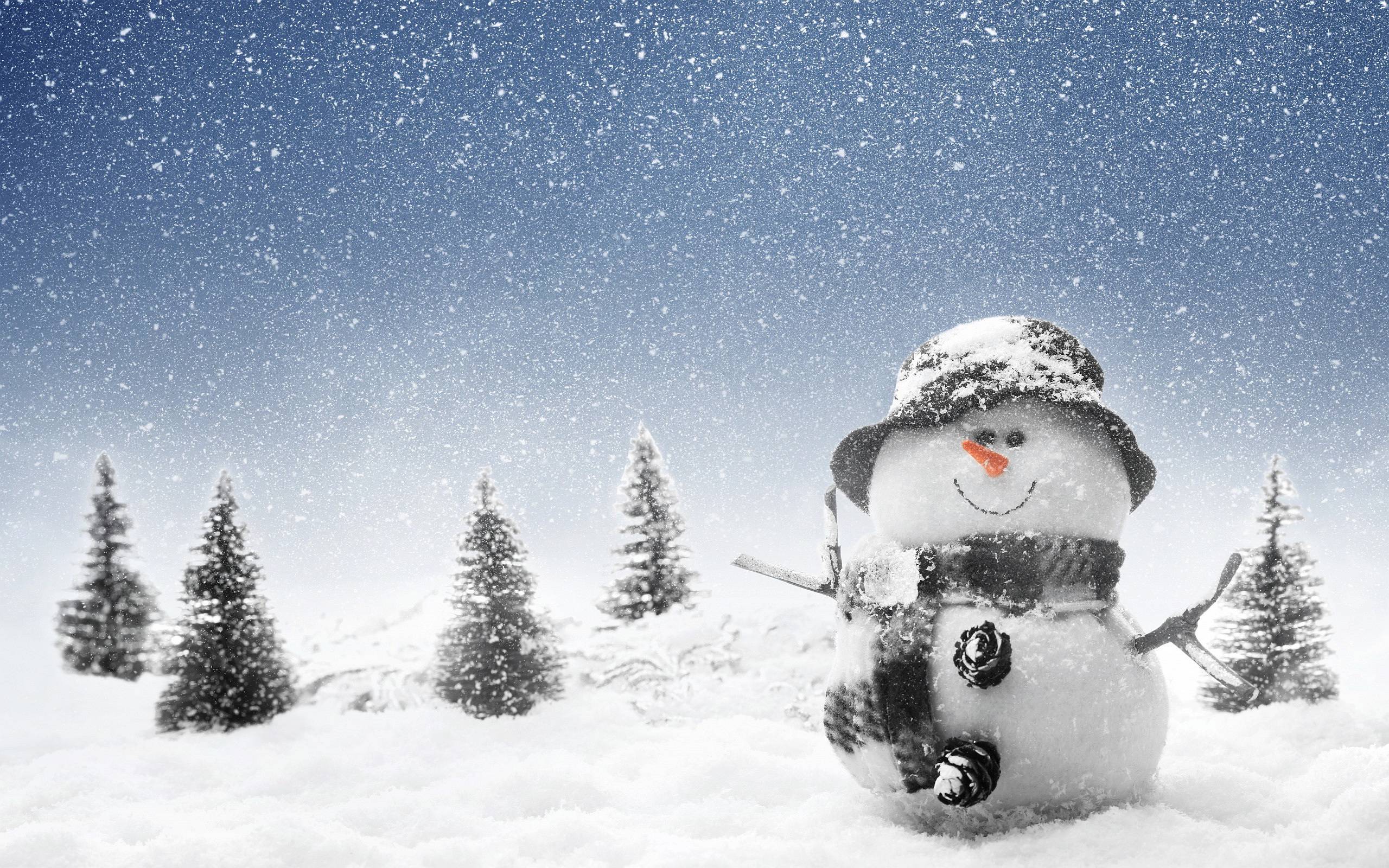 Winter Snowman Wallpaper