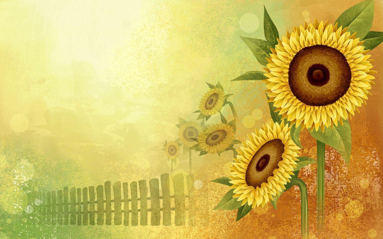 image For > Sunflower Wallpaper Border