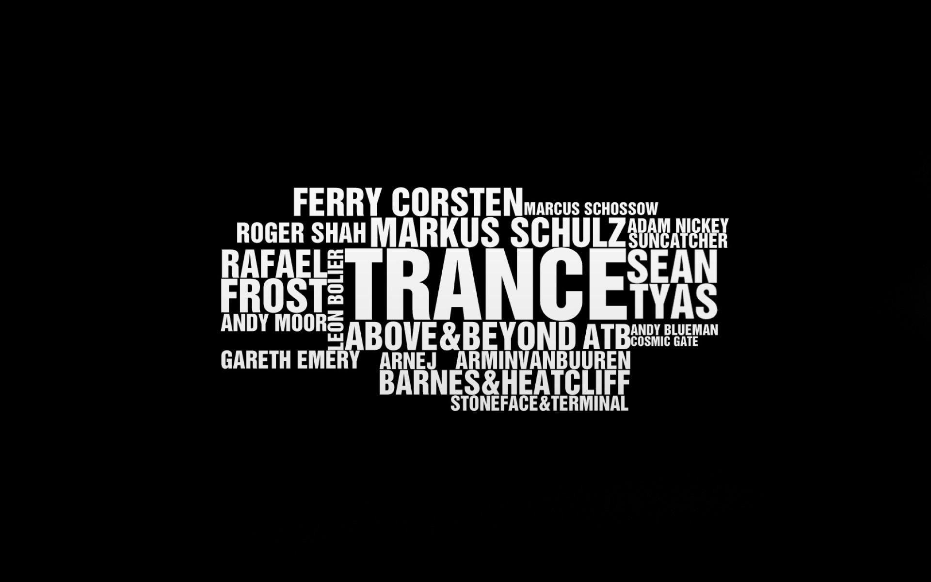 Music text typography trance armin van buuren above and beyond