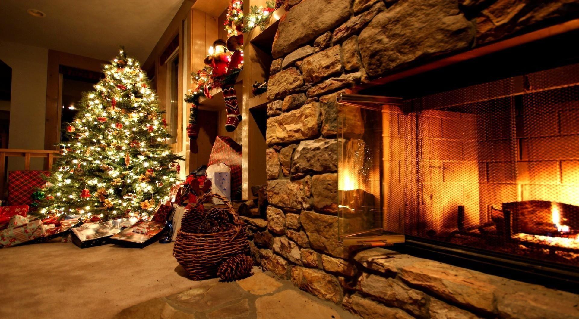 Christmas Fireplace Backgrounds Wallpaper Cave