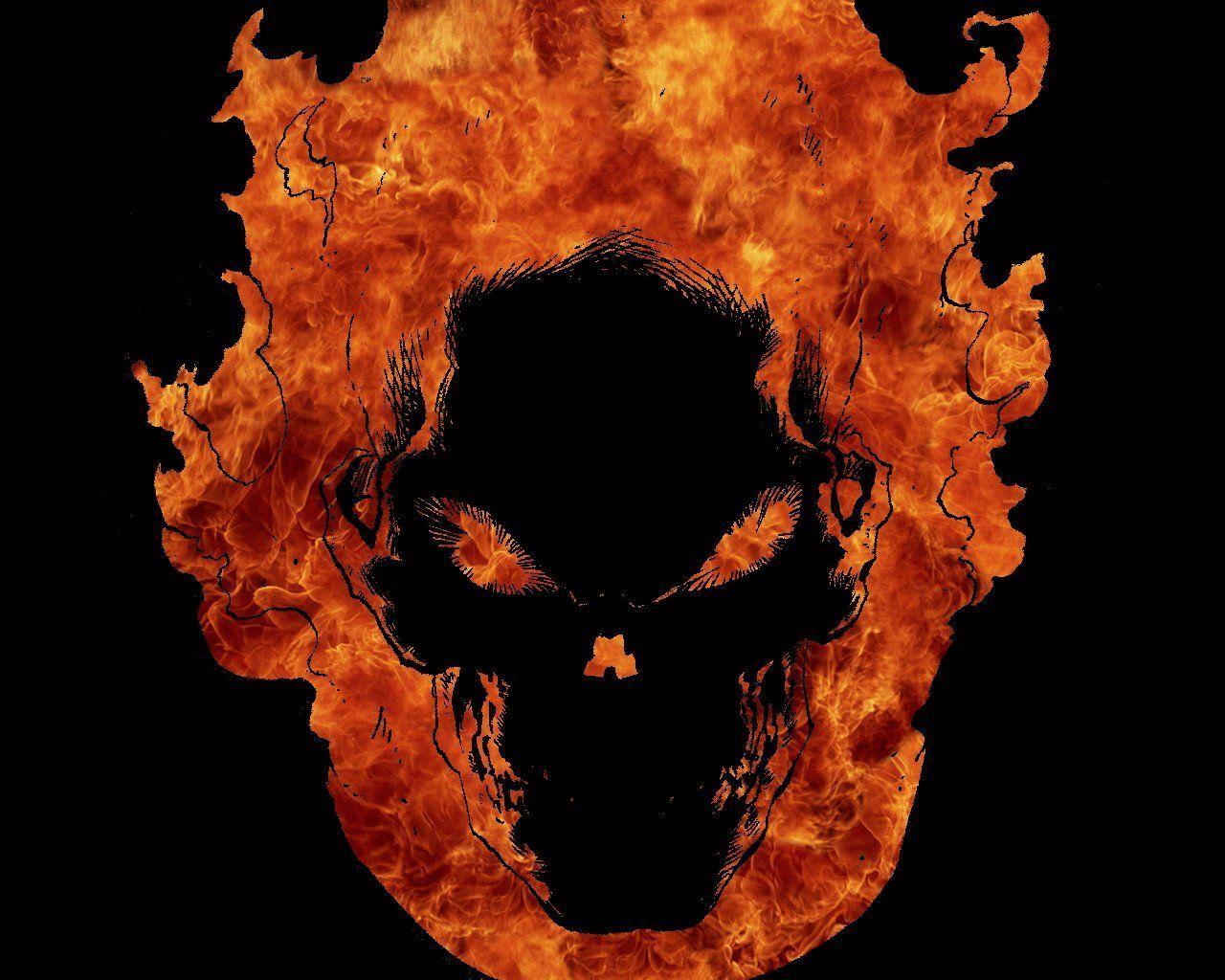 image For > Blue Ghost Rider Skull Wallpaper