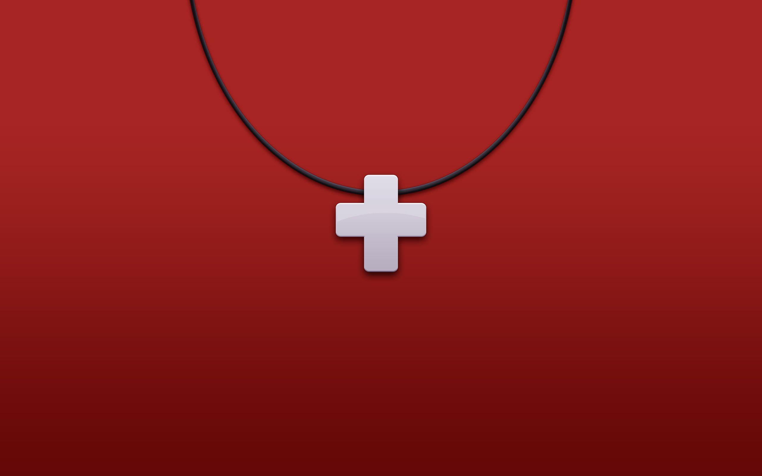 A White Cross On Red Background