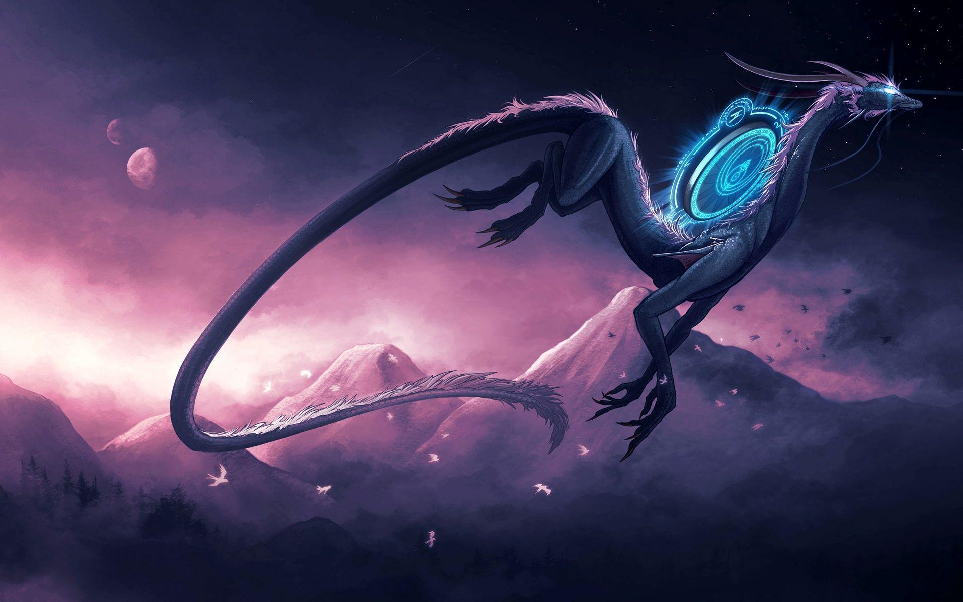 Free Wallpaper dragon with blue back wallpaper