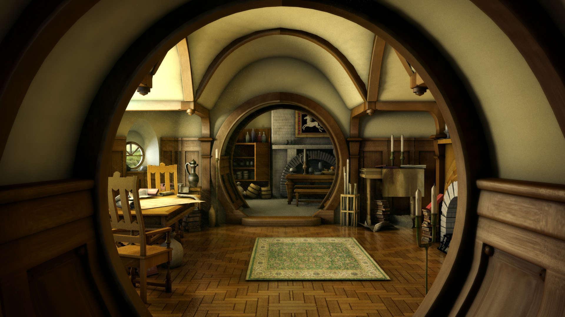 The Hobbit LOTR Architecture Room House Interior Design Wallpaper