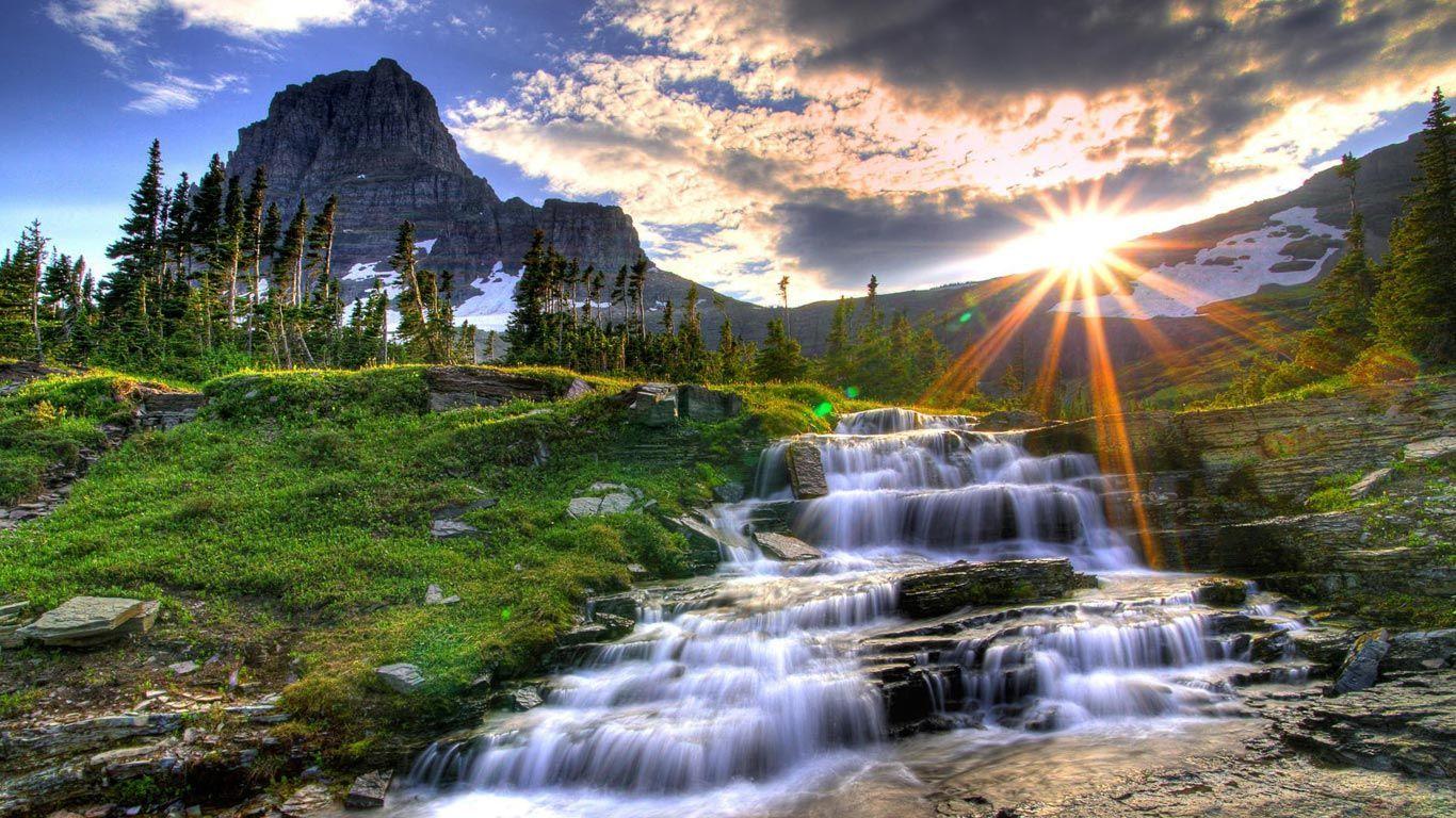 Desktop Wallpaper · Gallery · HD Notebook · Waterfall 1366x768