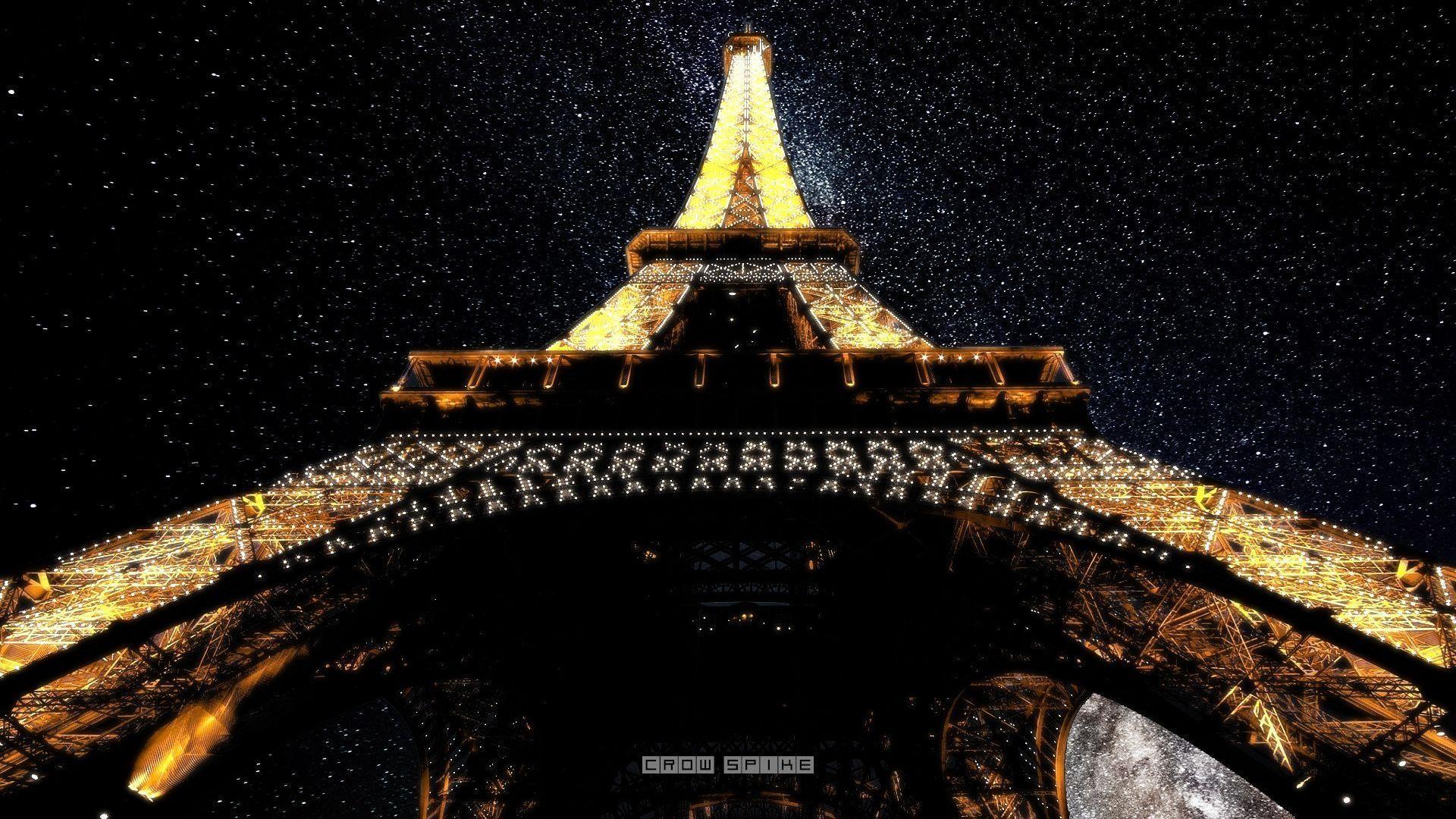 Paris Eiffel Tower at Night HD Wallpaper FullHDWpp