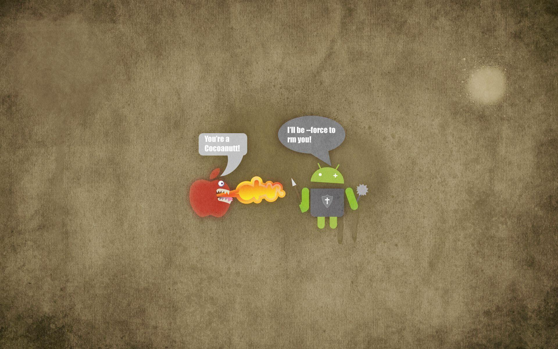 Android versus Apple wallpaper