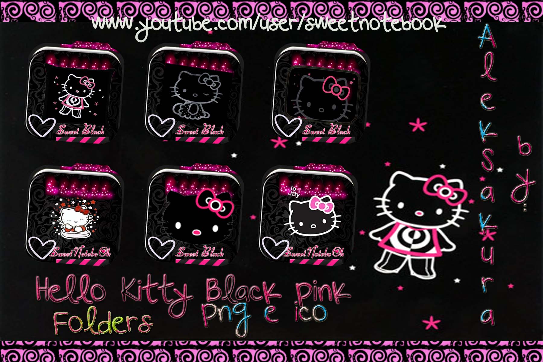 Wallpapers For > Hello Kitty Backgrounds Black